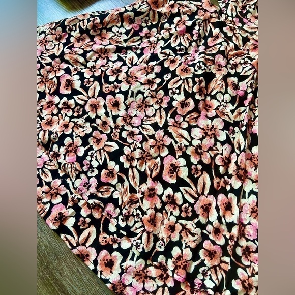 NWT! FREE PEOPLE Jael Printed Mini Dress Medium Floral Black Cutout Boho Puff - Picture 5 of 8